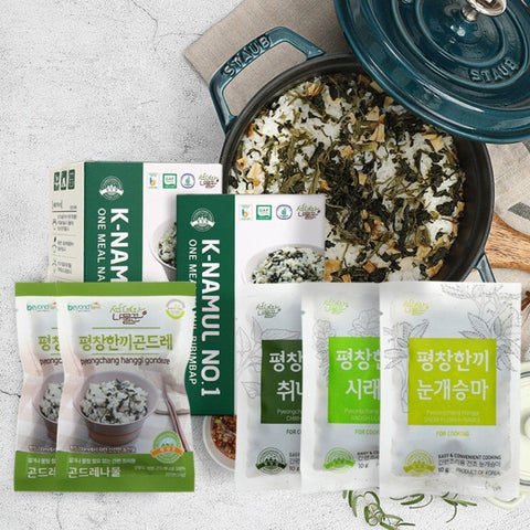 [Pyeongchang Farm] Easy one-meal 5-piece vegetable rice, K-Namul No. 1 (10g x 5 pieces) 